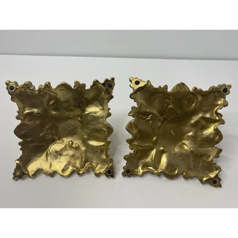 MMA Metropolitan Museum of‎ Arts Gold Tone Metal Candle Stick Holders Pair